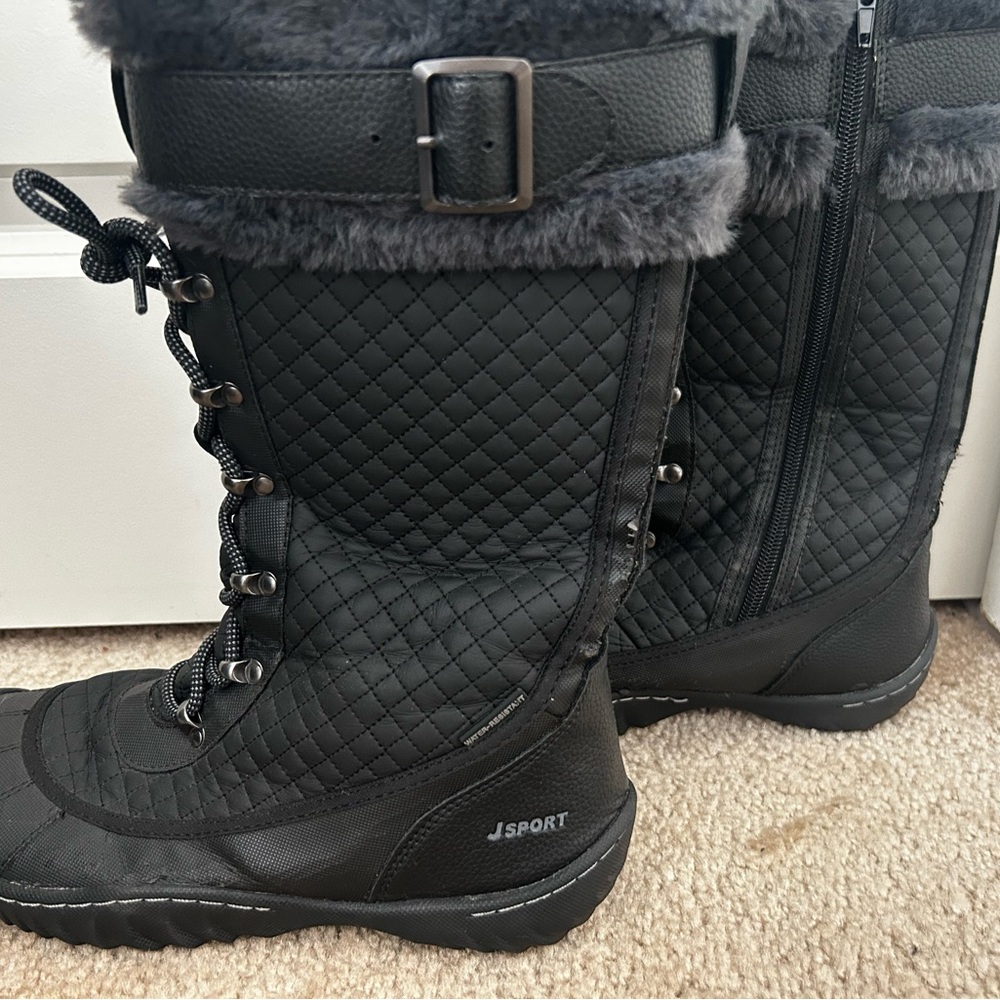 JSport by Jambu Black Quilted Winter Boots